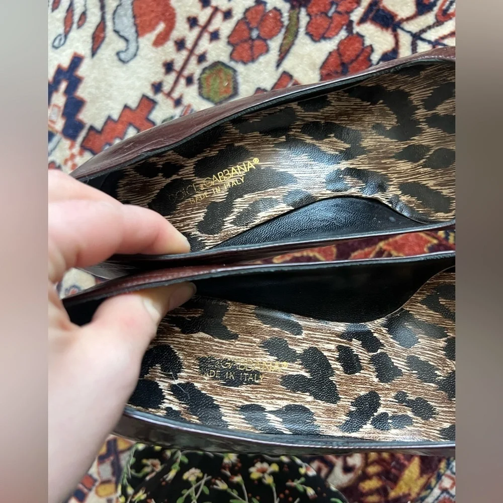 Dolce & Gabbana Vintage Brown Eel Pumps, size 36 - Picture 3 of 9